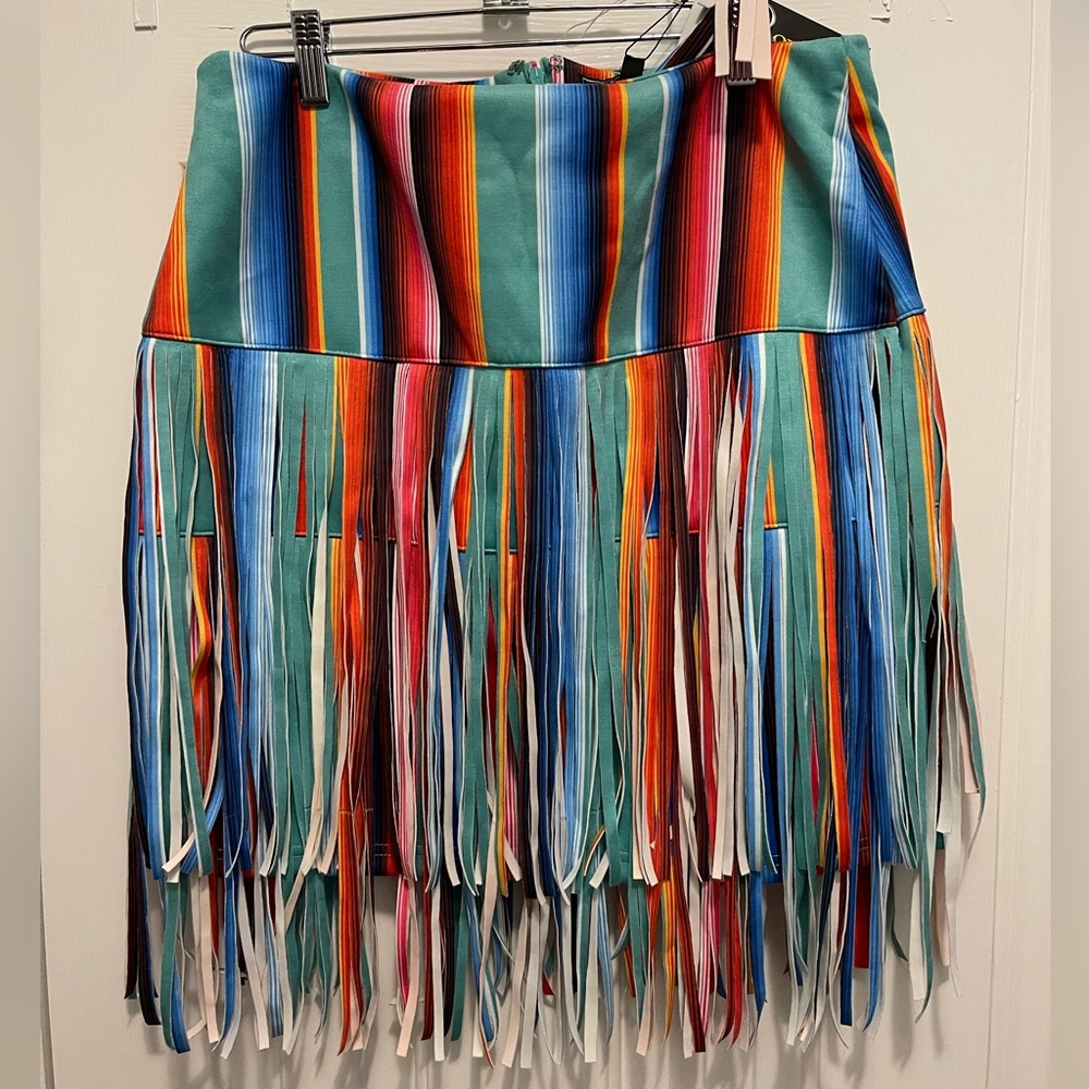2 Lucky & Blessed multi colored fringe skirts. Boutique bought still with tags.